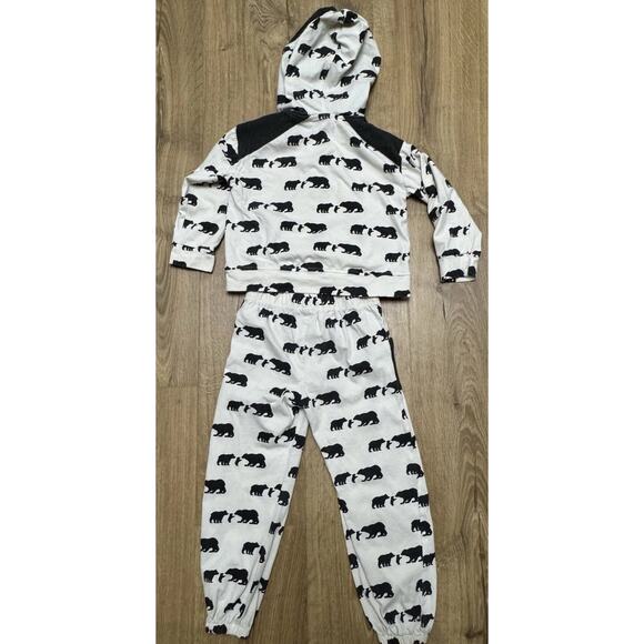 Kate Quinn 2 Piece Kid Size 5Y Bears Lounge Pants Hooded Shirt Organic Cotton - Picture 8 of 10